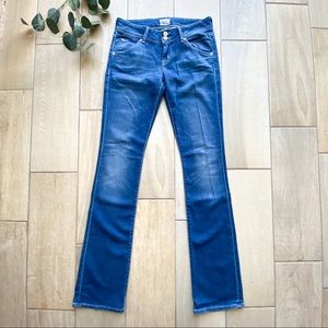 Hudson Button Flap Pocket Bootcut Dark Wash Jeans
